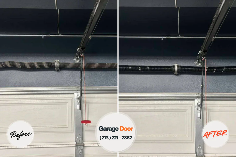 Before and after: garage door repair Stone Ridge, NY